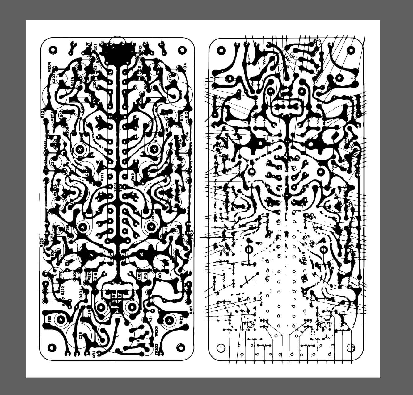 Rather ugly tracing of a PCB